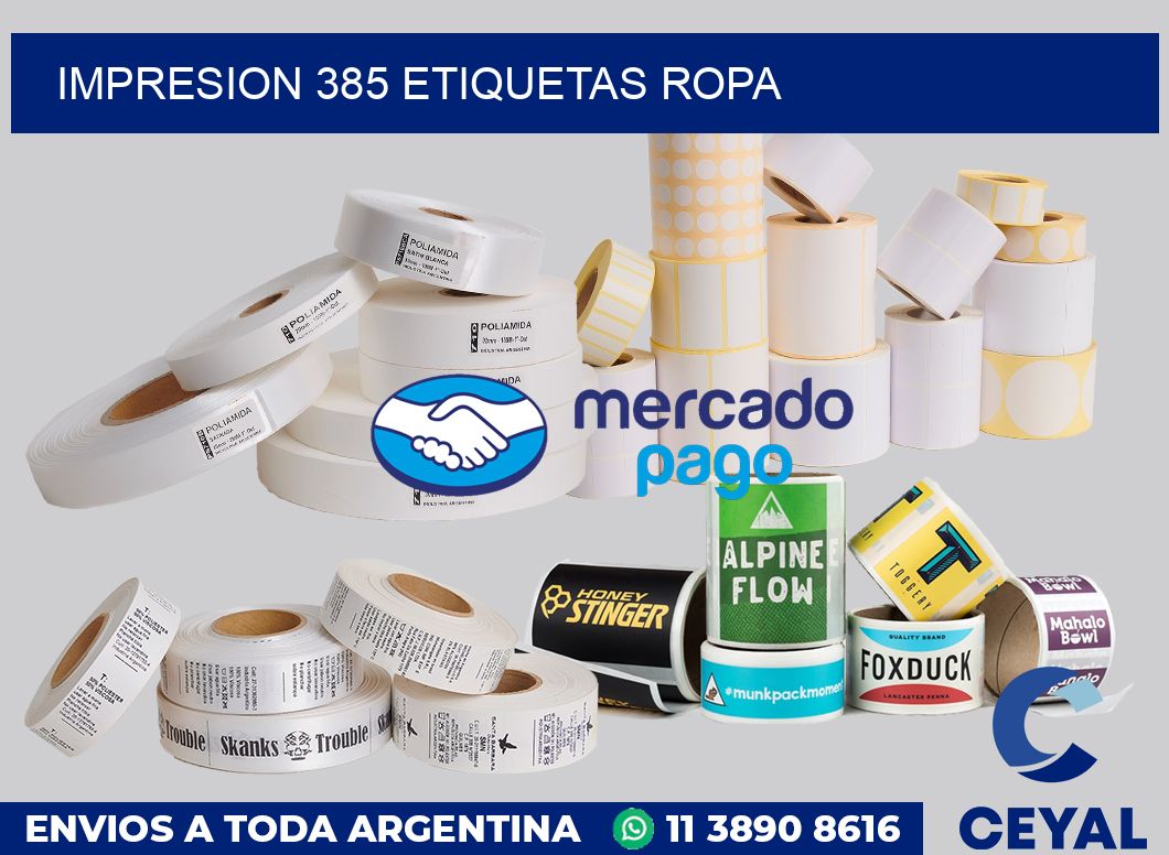 impresion 385 etiquetas ropa