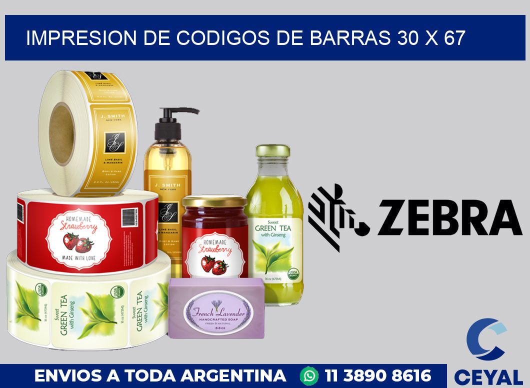 impresion de codigos de barras 30 x 67