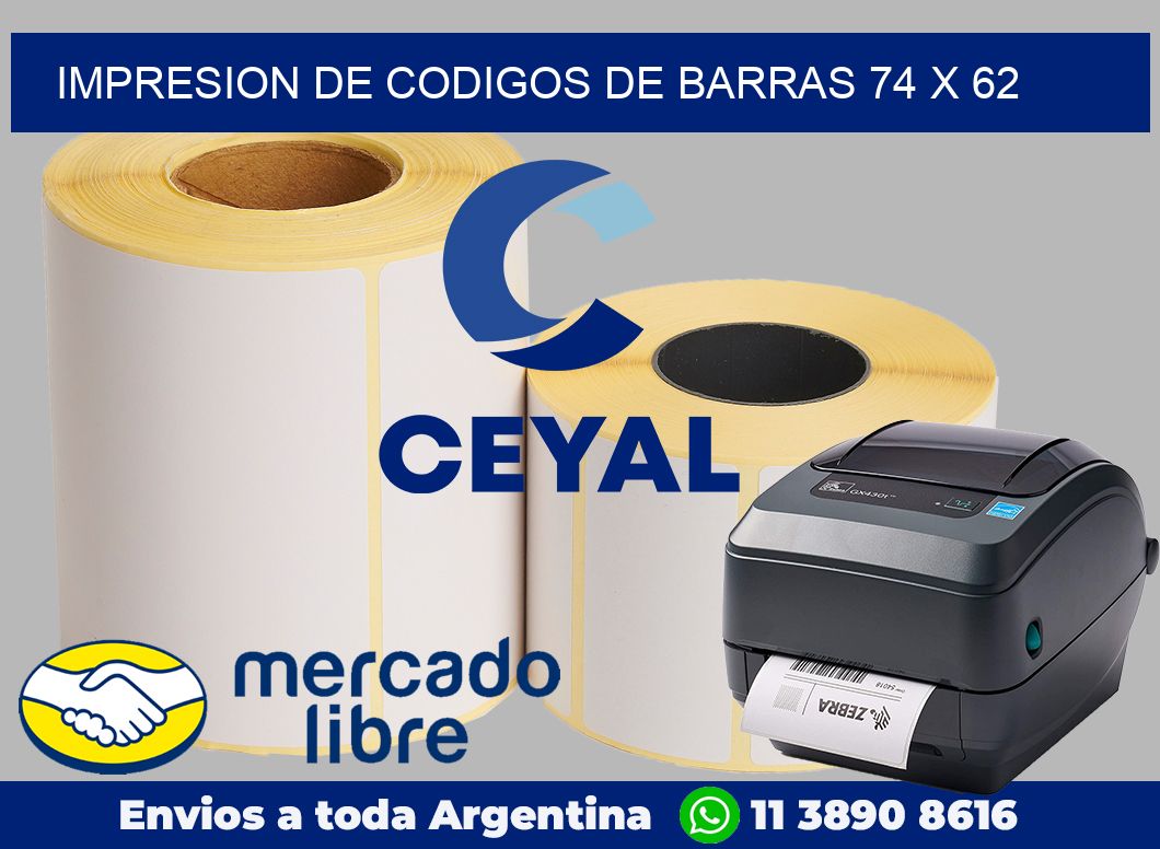 impresion de codigos de barras 74 x 62