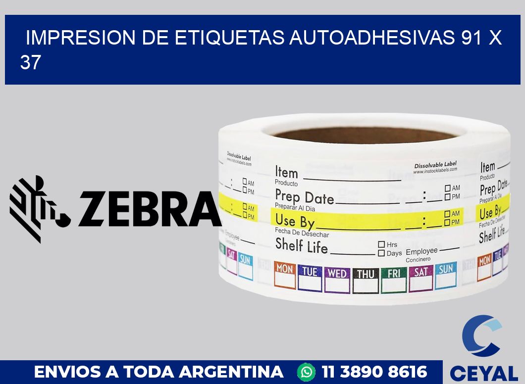 impresion de etiquetas autoadhesivas 91 x 37
