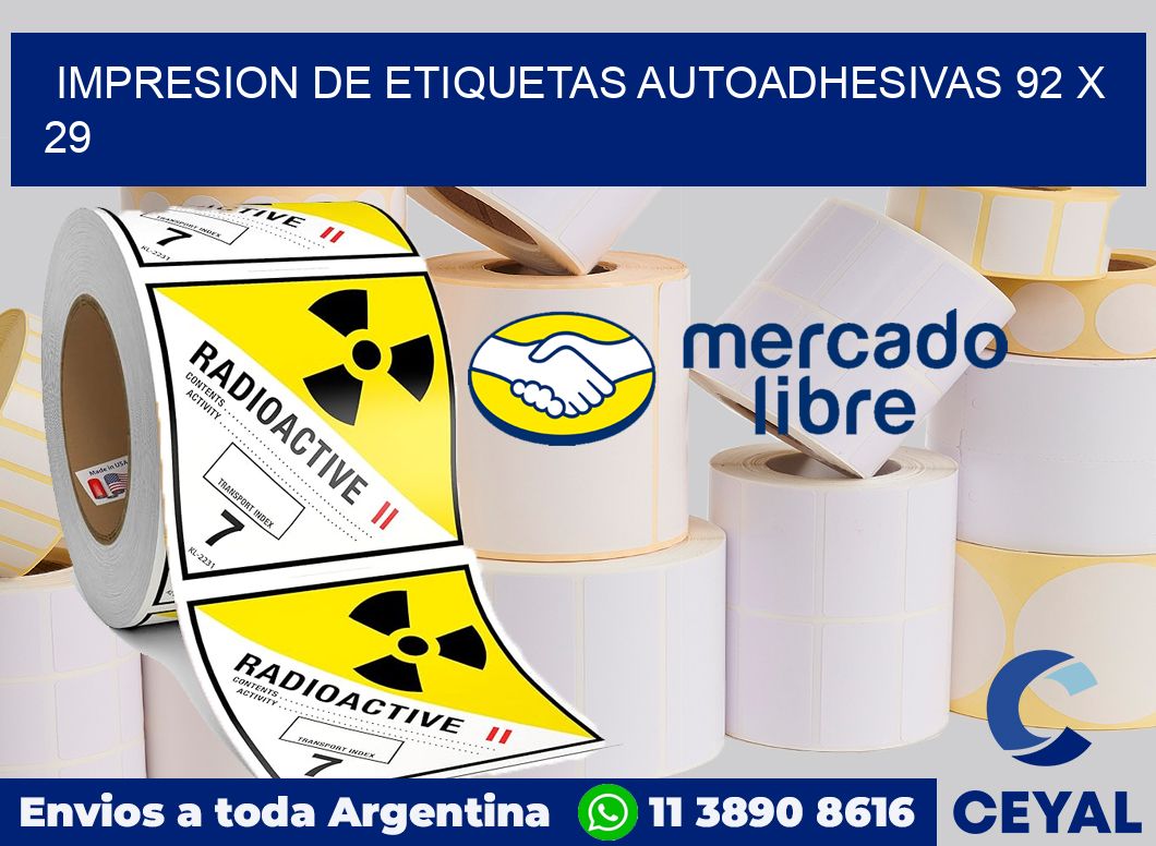impresion de etiquetas autoadhesivas 92 x 29
