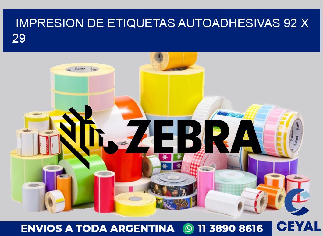 impresion de etiquetas autoadhesivas 92 x 29