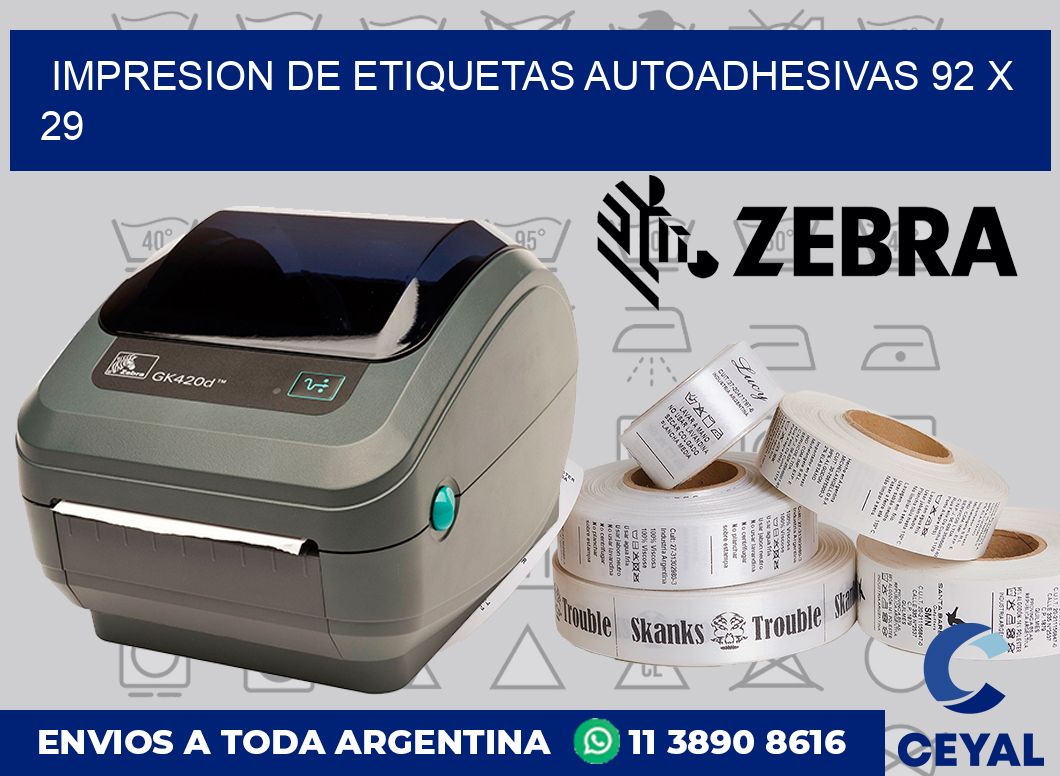 impresion de etiquetas autoadhesivas 92 x 29