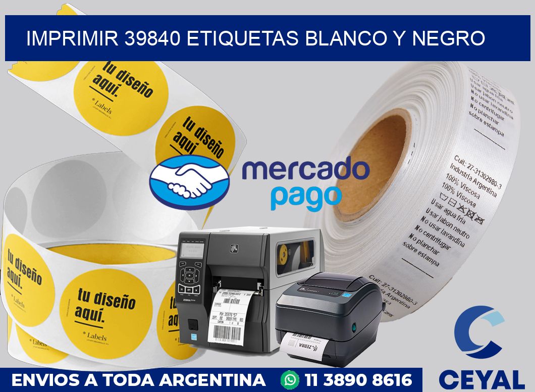 imprimir 39840 etiquetas blanco y negro