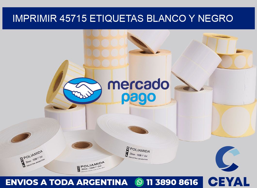 imprimir 45715 etiquetas blanco y negro