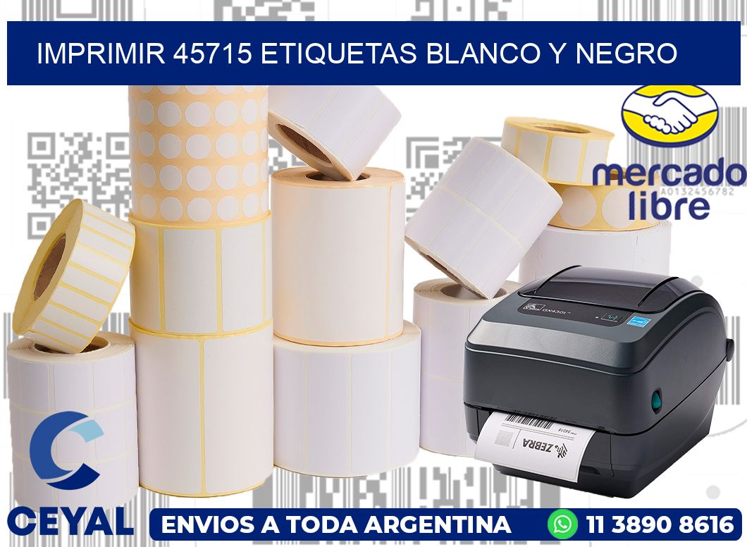 imprimir 45715 etiquetas blanco y negro