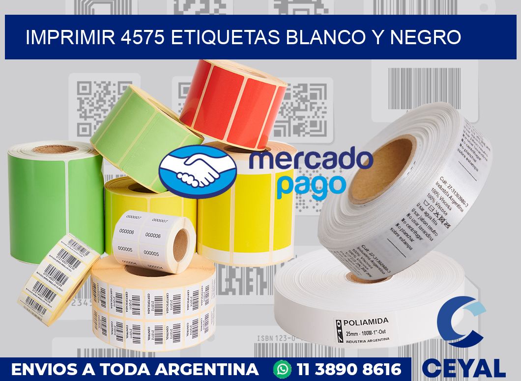 imprimir 4575 etiquetas blanco y negro