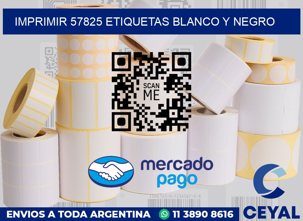 imprimir 57825 etiquetas blanco y negro