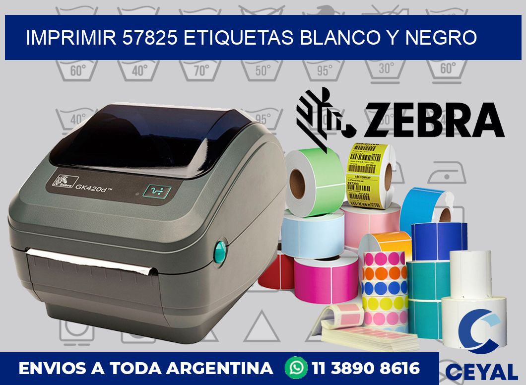 imprimir 57825 etiquetas blanco y negro