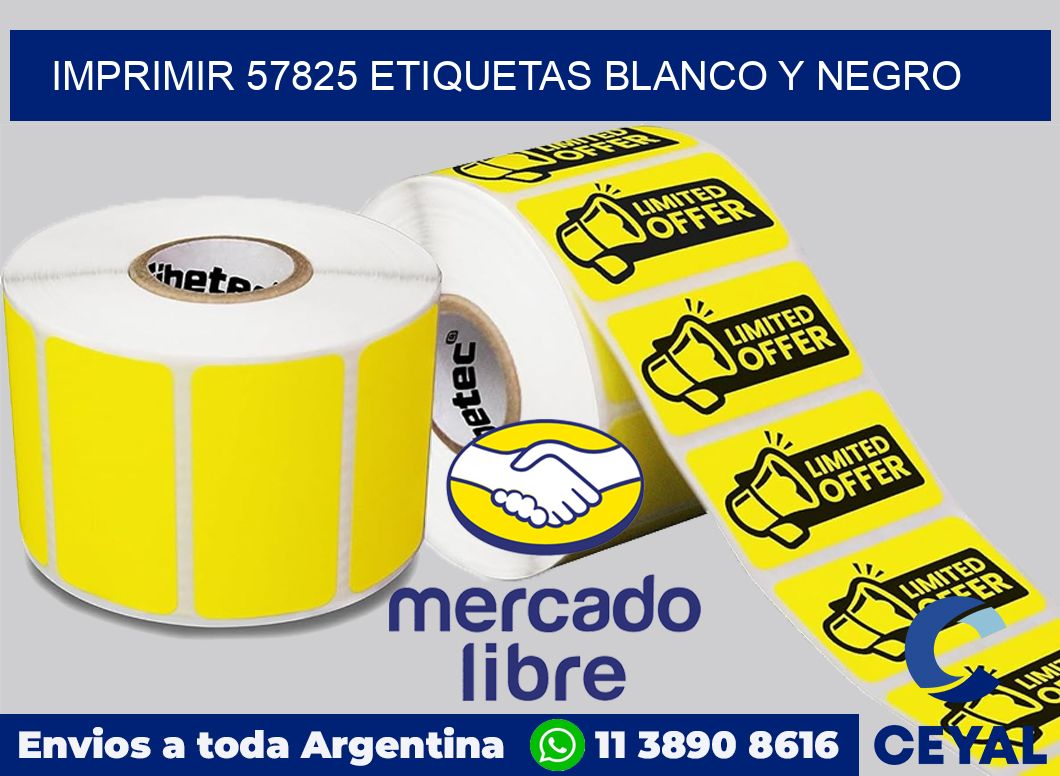 imprimir 57825 etiquetas blanco y negro