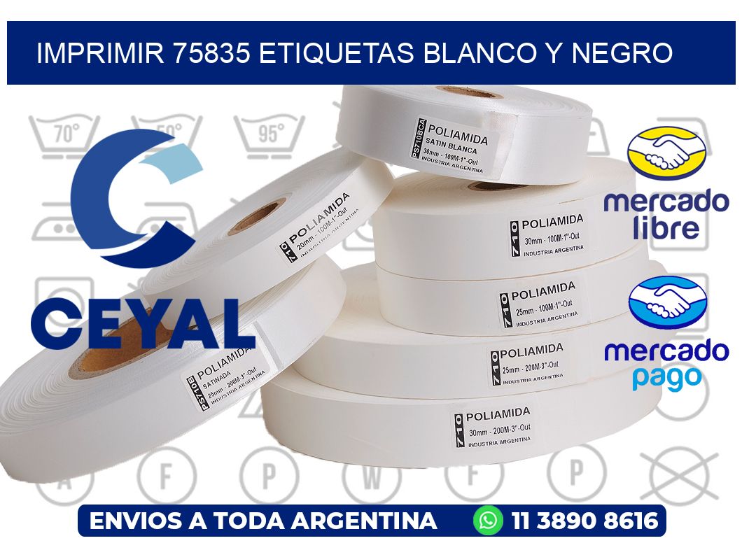 imprimir 75835 etiquetas blanco y negro