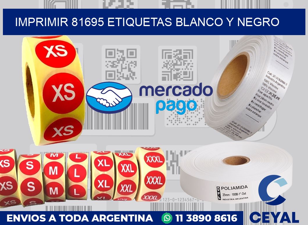 imprimir 81695 etiquetas blanco y negro