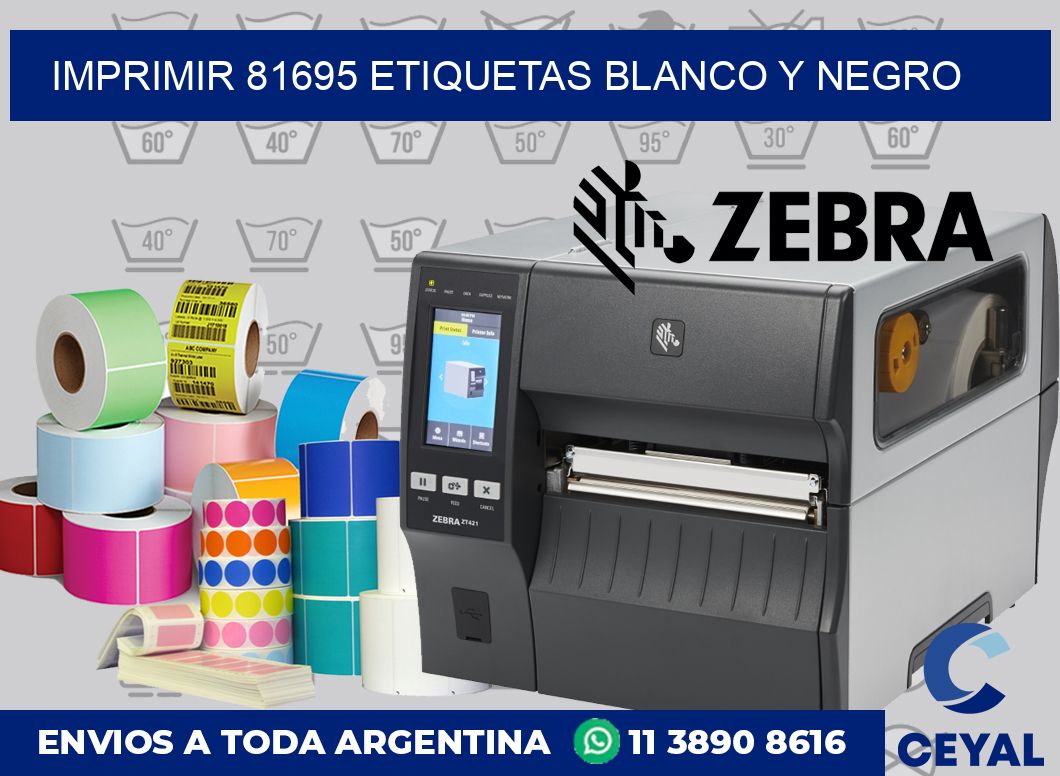 imprimir 81695 etiquetas blanco y negro