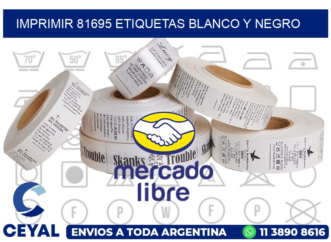 imprimir 81695 etiquetas blanco y negro