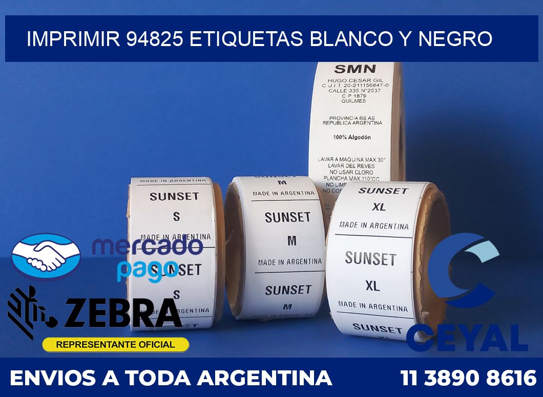 imprimir 94825 etiquetas blanco y negro