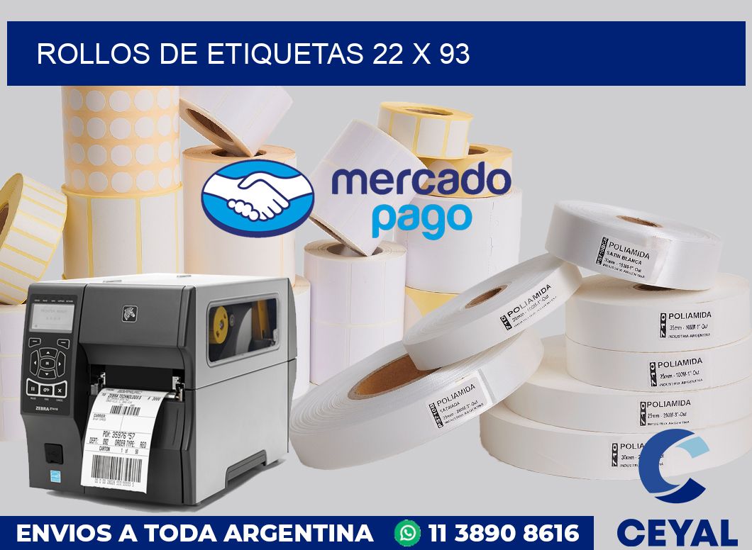 rollos de etiquetas 22 x 93