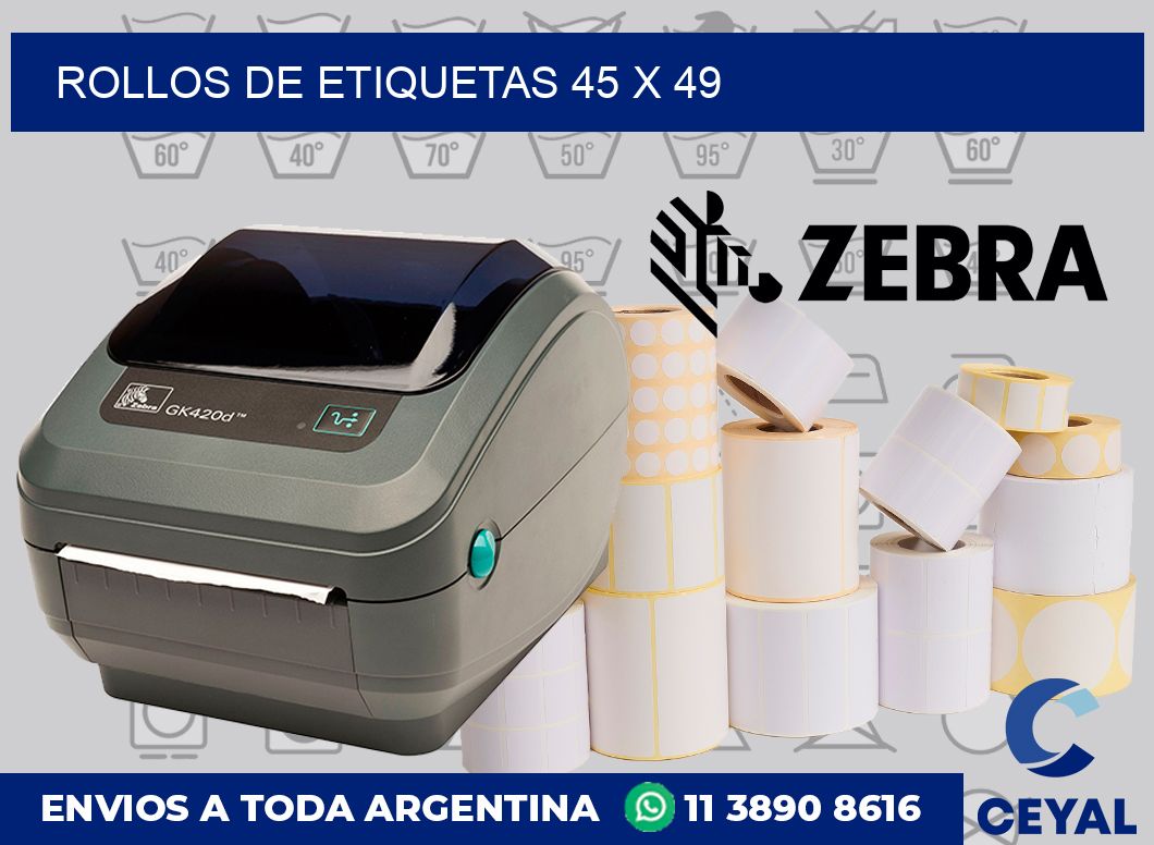 rollos de etiquetas 45 x 49