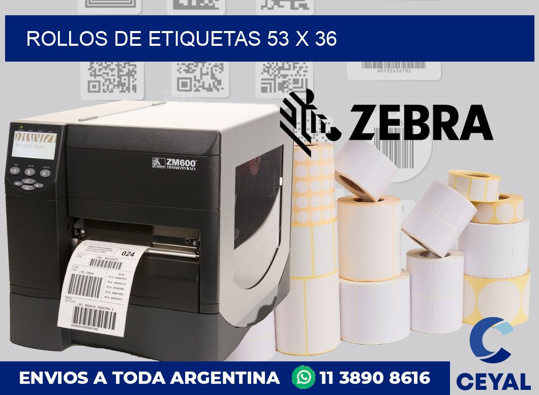 rollos de etiquetas 53 x 36