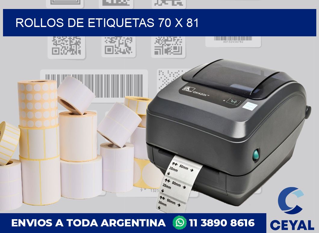 rollos de etiquetas 70 x 81