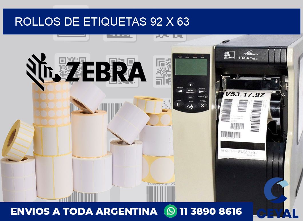 rollos de etiquetas 92 x 63