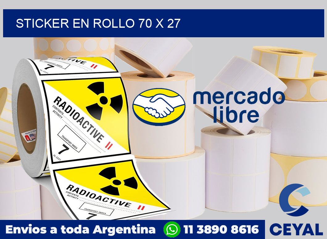 sticker en rollo 70 x 27