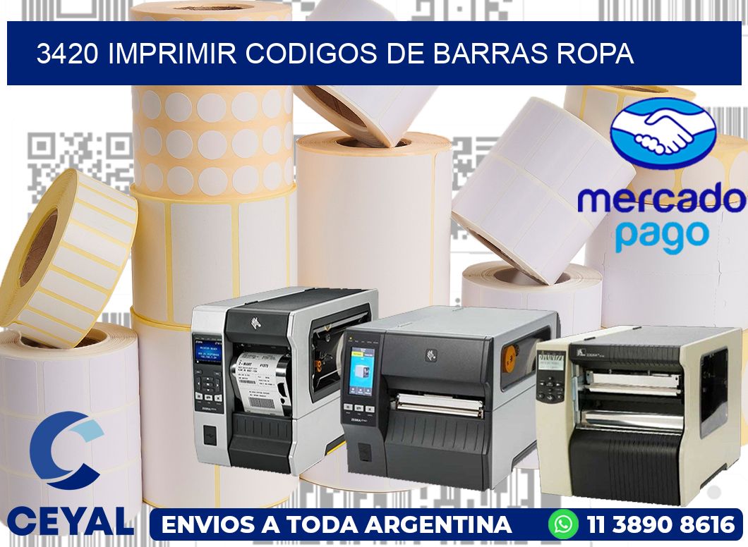 3420 IMPRIMIR CODIGOS DE BARRAS ROPA