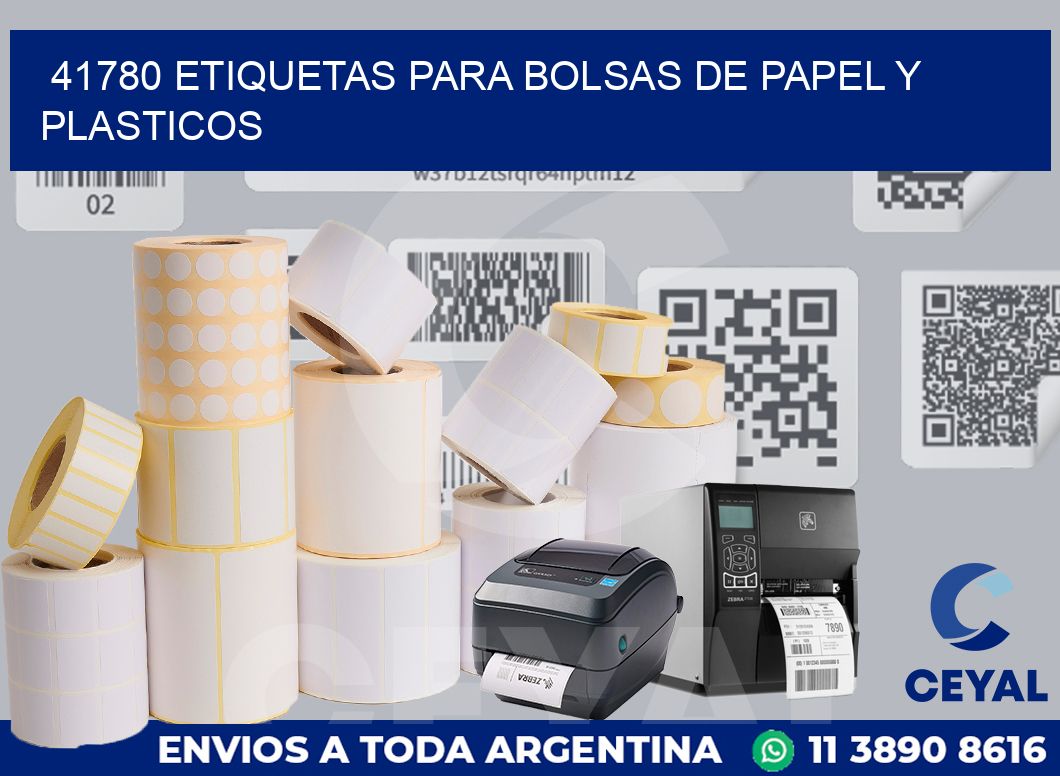 41780 ETIQUETAS PARA BOLSAS DE PAPEL Y PLASTICOS