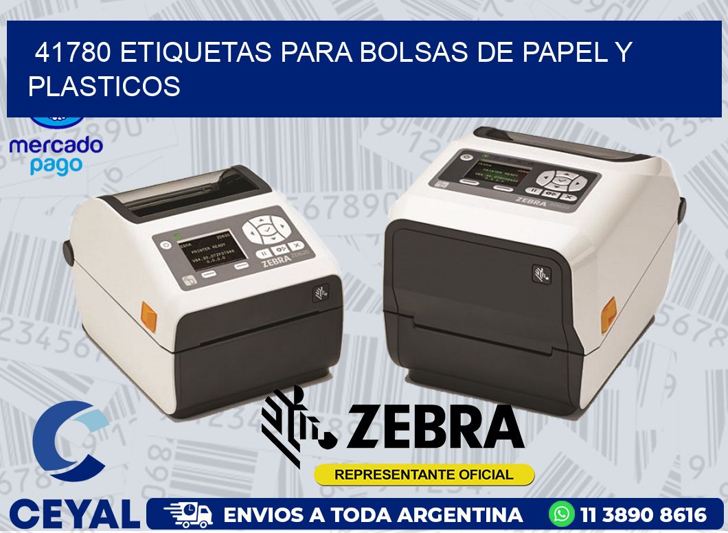 41780 ETIQUETAS PARA BOLSAS DE PAPEL Y PLASTICOS