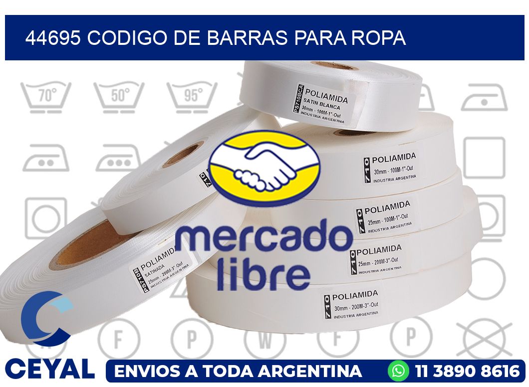 44695 CODIGO DE BARRAS PARA ROPA
