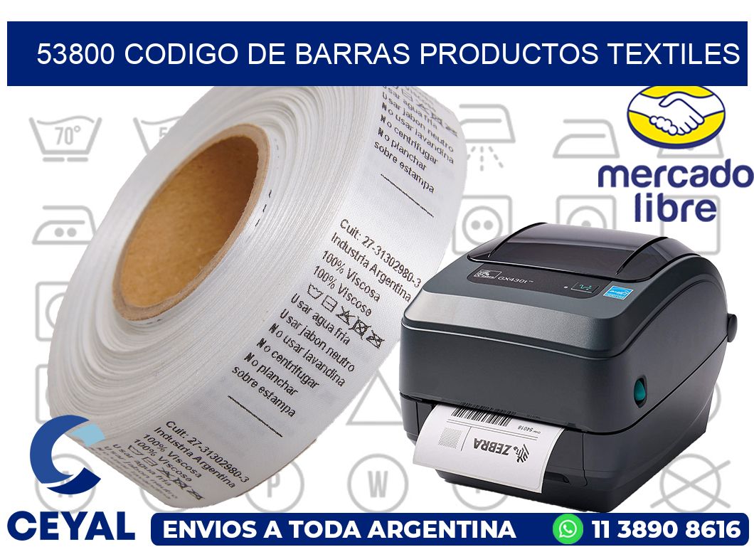 53800 CODIGO DE BARRAS PRODUCTOS TEXTILES