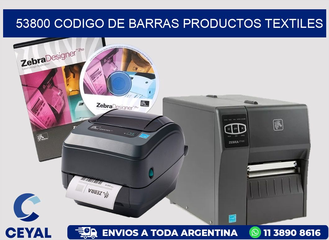 53800 CODIGO DE BARRAS PRODUCTOS TEXTILES