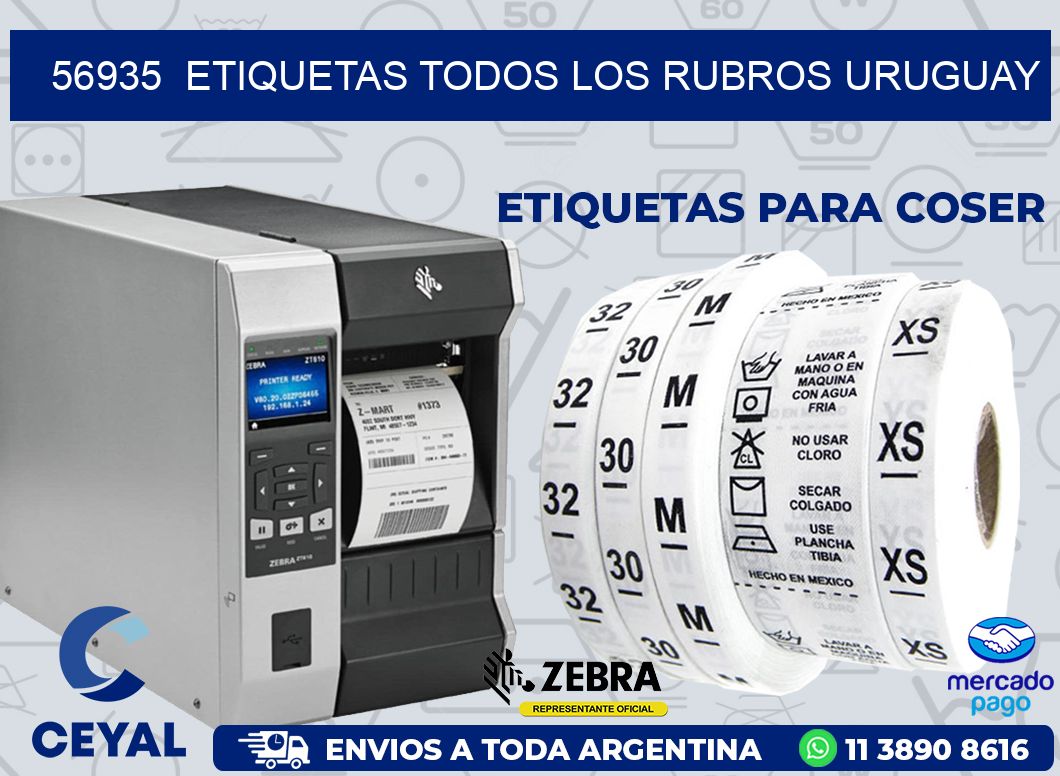 56935 ETIQUETAS TODOS LOS RUBROS URUGUAY