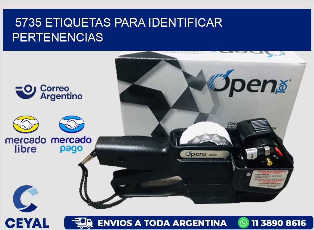 5735 ETIQUETAS PARA IDENTIFICAR PERTENENCIAS