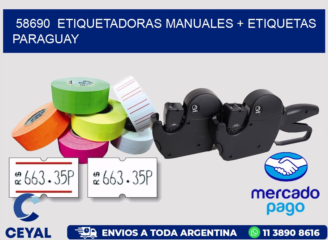 58690 ETIQUETADORAS MANUALES + ETIQUETAS PARAGUAY