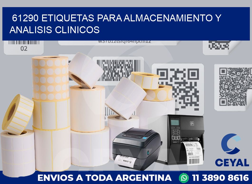 61290 ETIQUETAS PARA ALMACENAMIENTO Y ANALISIS CLINICOS