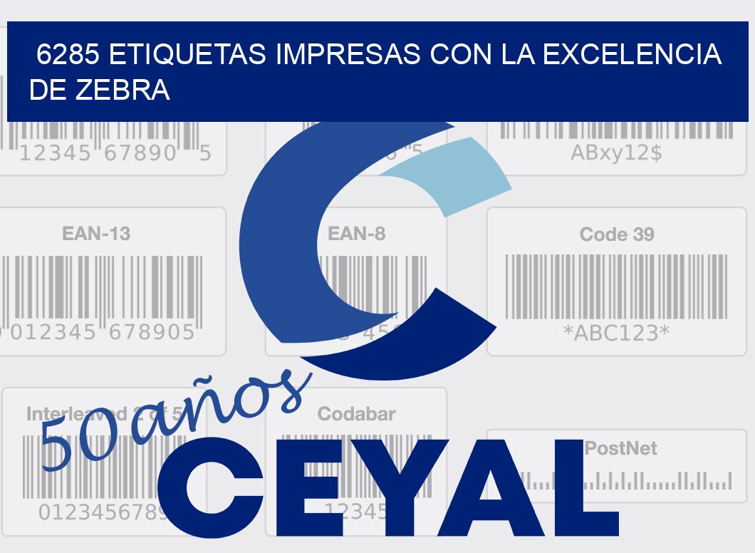 6285 ETIQUETAS IMPRESAS CON LA EXCELENCIA DE ZEBRA