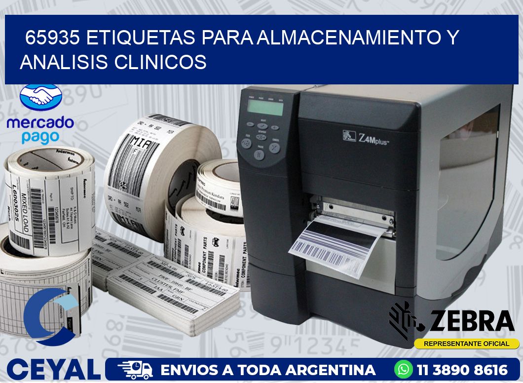 65935 ETIQUETAS PARA ALMACENAMIENTO Y ANALISIS CLINICOS