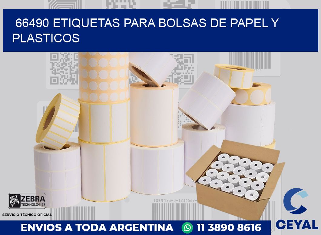 66490 ETIQUETAS PARA BOLSAS DE PAPEL Y PLASTICOS