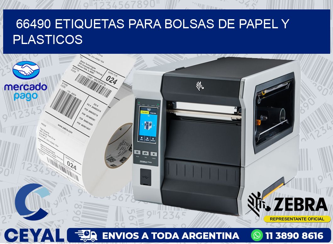 66490 ETIQUETAS PARA BOLSAS DE PAPEL Y PLASTICOS