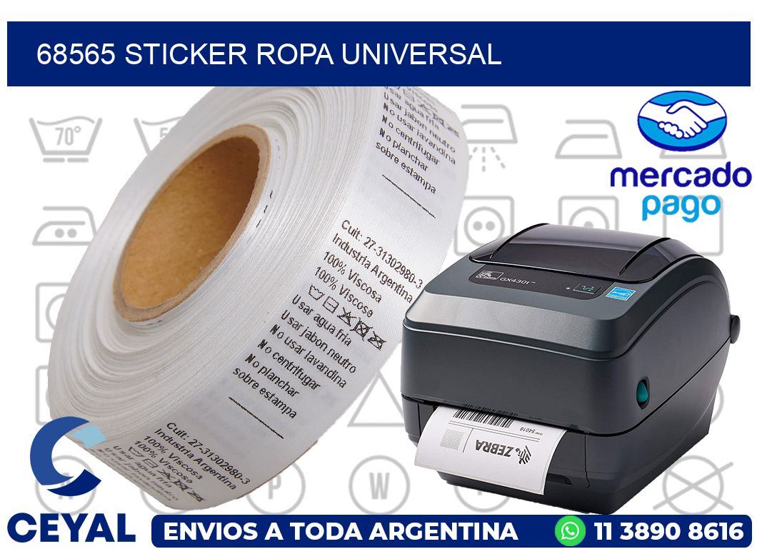 68565 STICKER ROPA UNIVERSAL