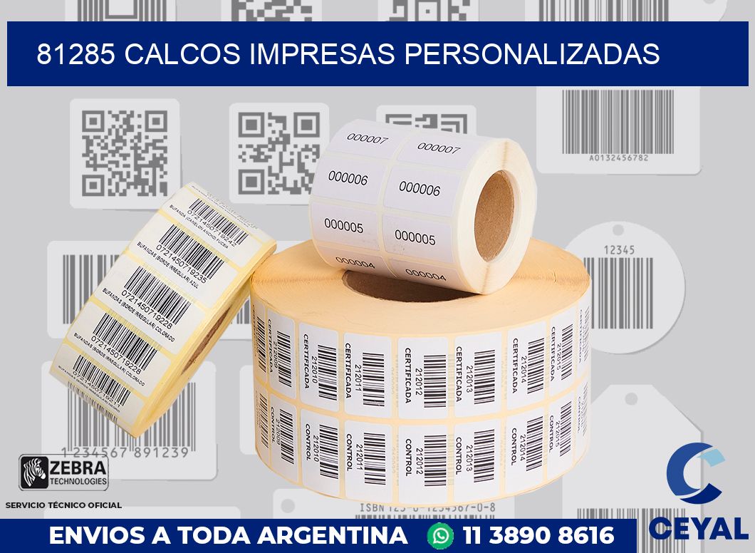 81285 CALCOS IMPRESAS PERSONALIZADAS