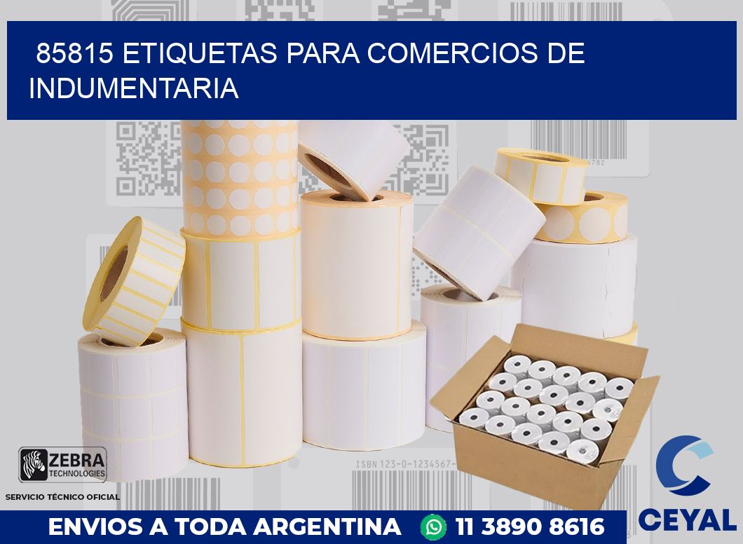 85815 ETIQUETAS PARA COMERCIOS DE INDUMENTARIA