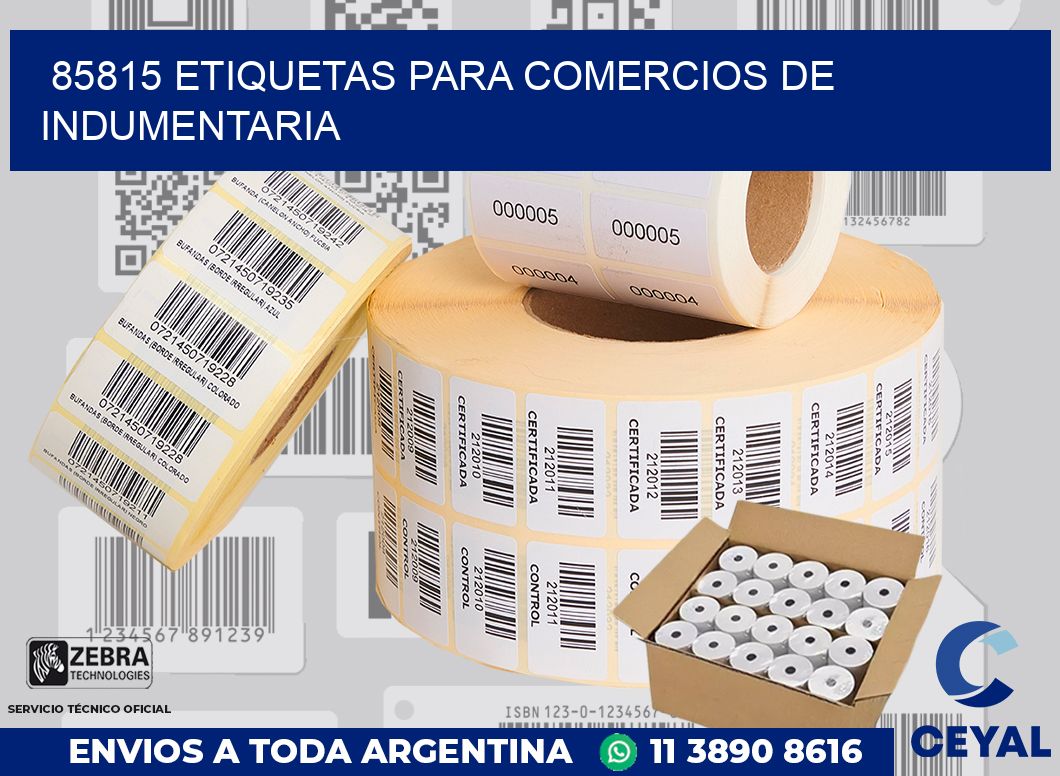 85815 ETIQUETAS PARA COMERCIOS DE INDUMENTARIA