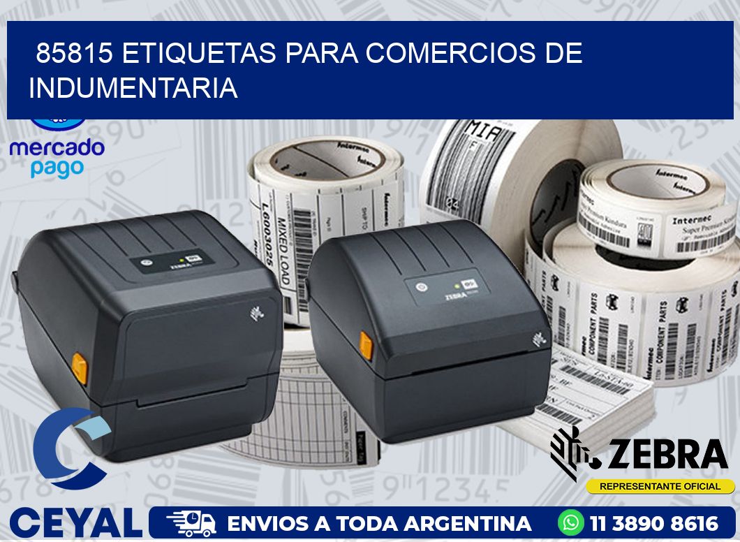 85815 ETIQUETAS PARA COMERCIOS DE INDUMENTARIA