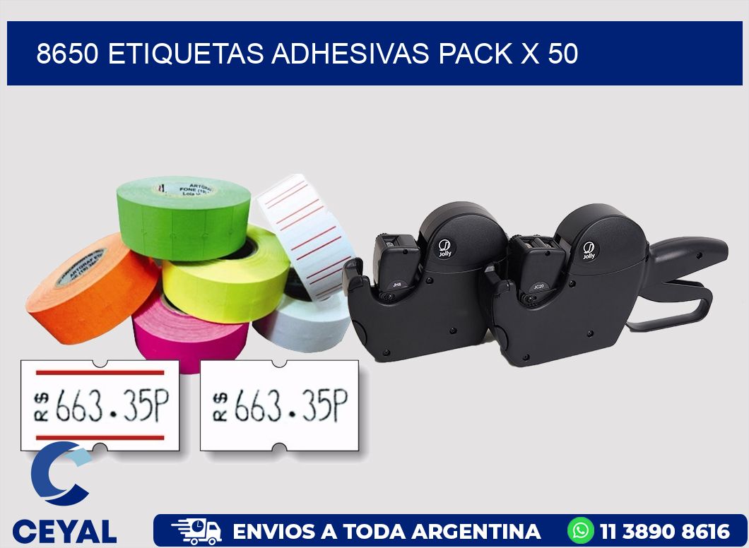 8650 ETIQUETAS ADHESIVAS PACK X 50