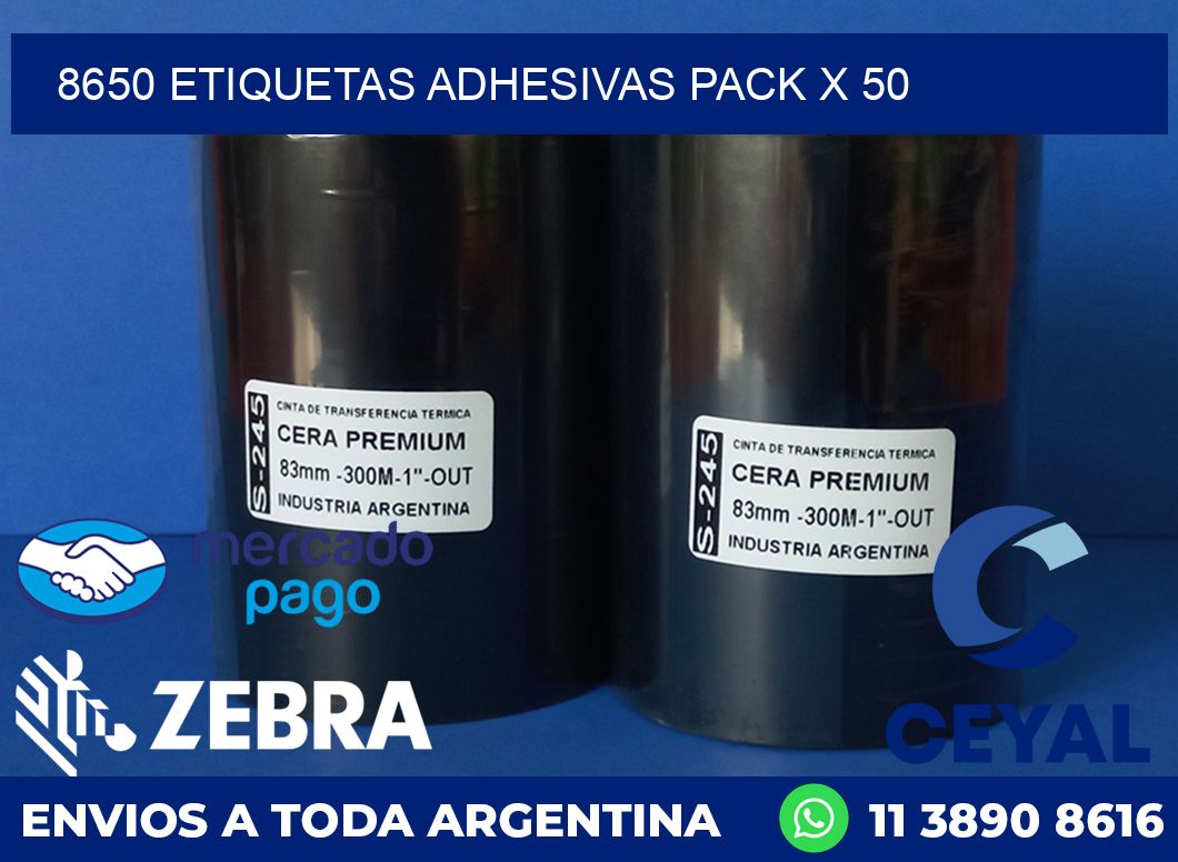 8650 ETIQUETAS ADHESIVAS PACK X 50