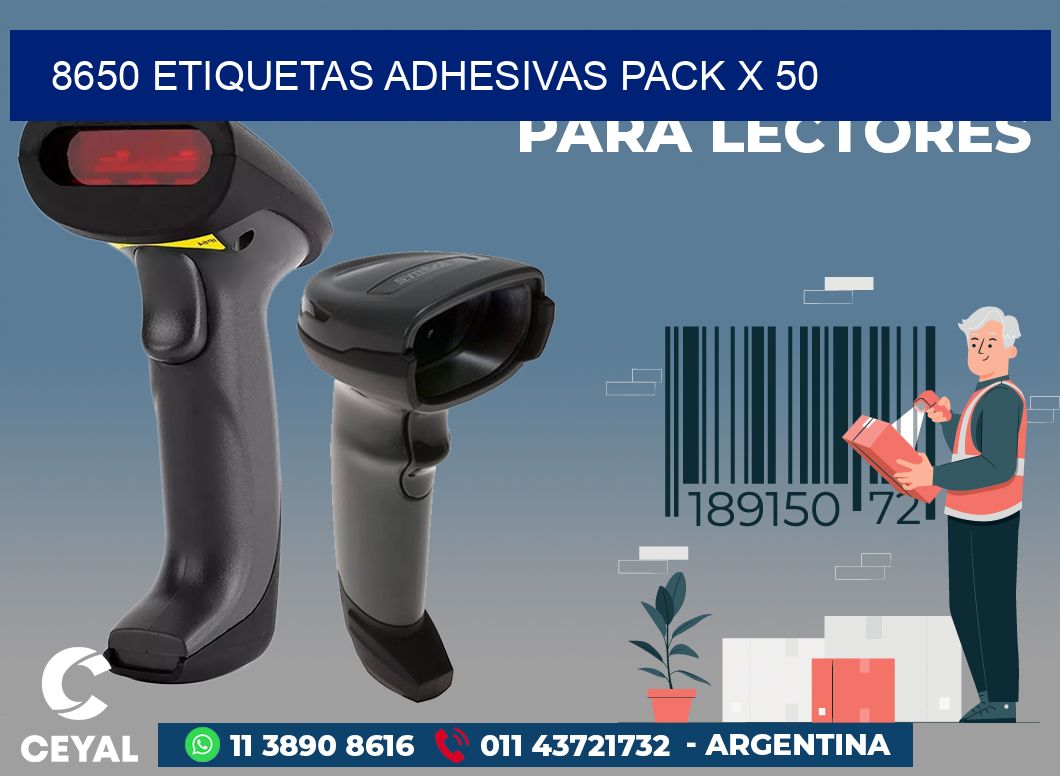 8650 ETIQUETAS ADHESIVAS PACK X 50