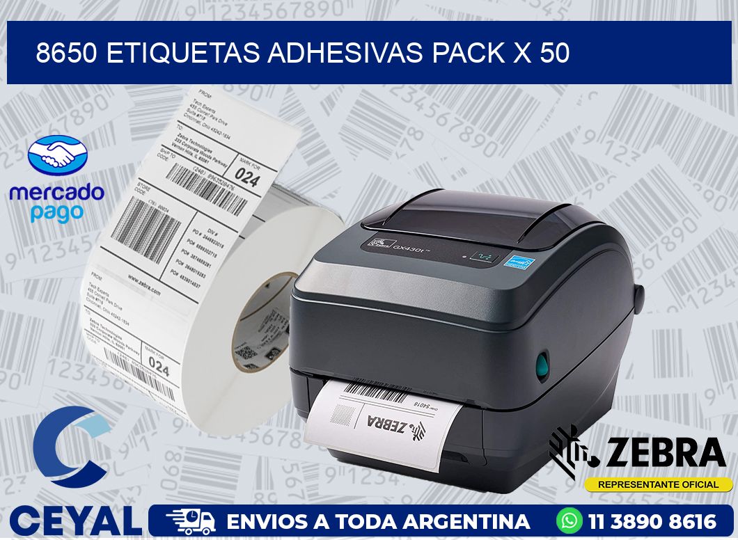 8650 ETIQUETAS ADHESIVAS PACK X 50