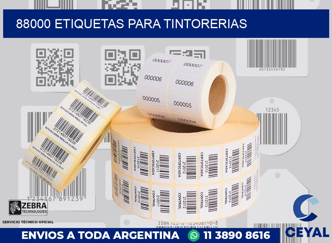 88000 ETIQUETAS PARA TINTORERIAS