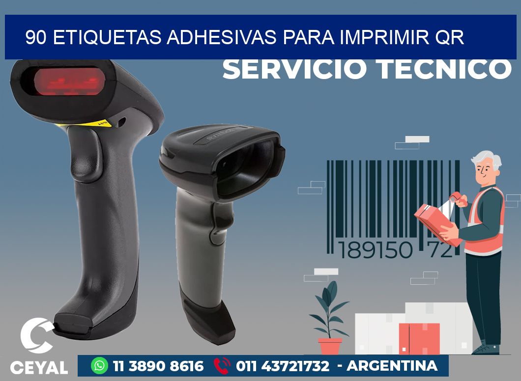 90 ETIQUETAS ADHESIVAS PARA IMPRIMIR QR